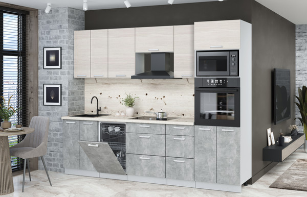 Кухонный гарнитур Интерлиния Мила Лайт 2.65-ПМ3