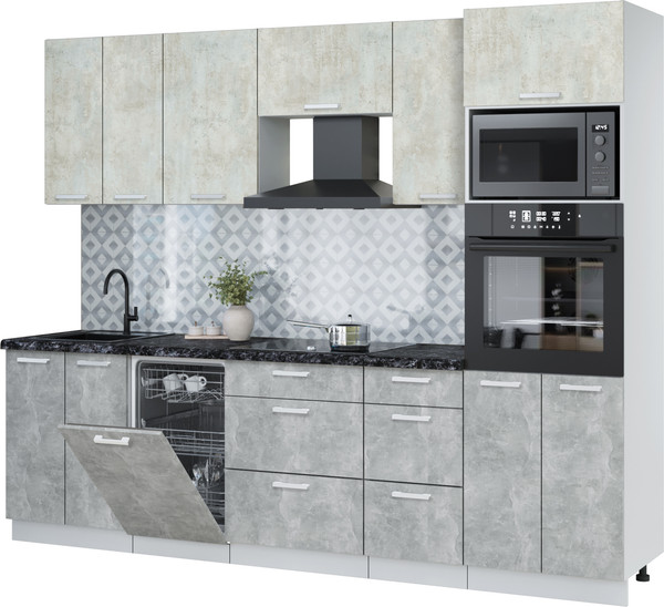 Кухонный гарнитур Интерлиния Мила Лайт 2.65-ПМ3 - фото