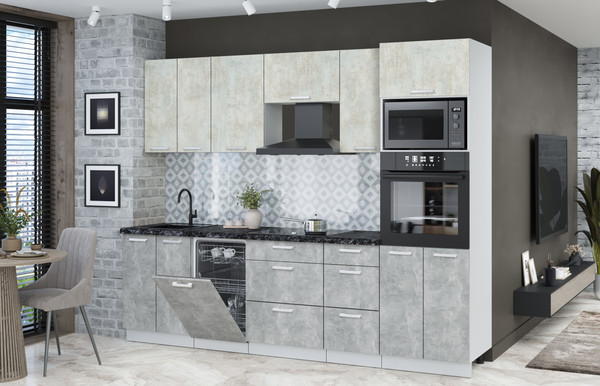 Кухонный гарнитур Интерлиния Мила Лайт 2.65-ПМ3