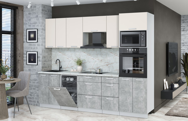 Кухонный гарнитур Интерлиния Мила Лайт 2.65-ПМ3