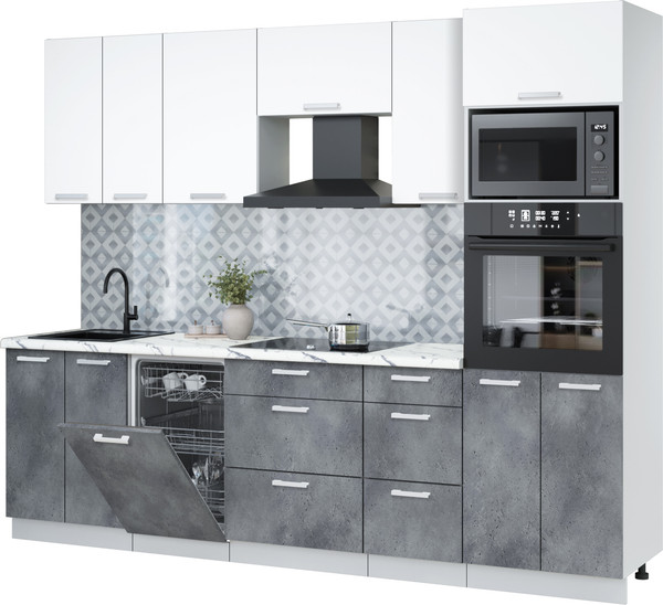 Кухонный гарнитур Интерлиния Мила Лайт 2.65-ПМ3 - фото