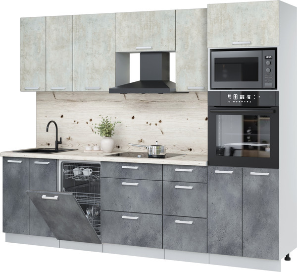 Кухонный гарнитур Интерлиния Мила Лайт 2.65-ПМ3 - фото