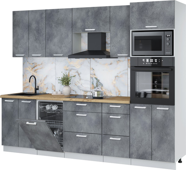 Кухонный гарнитур Интерлиния Мила Лайт 2.65-ПМ3 - фото