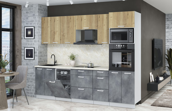 Кухонный гарнитур Интерлиния Мила Лайт 2.65-ПМ3