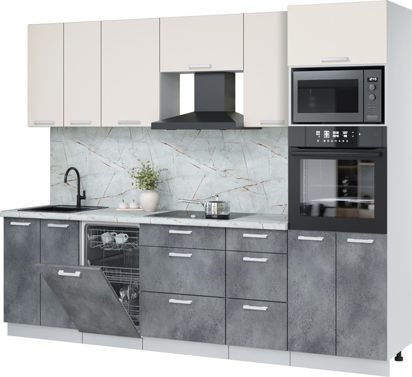 Кухонный гарнитур Интерлиния Мила Лайт 2.65-ПМ3 - фото