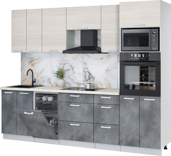 Кухонный гарнитур Интерлиния Мила Лайт 2.65-ПМ3 - фото