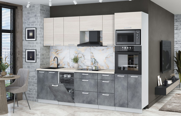 Кухонный гарнитур Интерлиния Мила Лайт 2.65-ПМ3