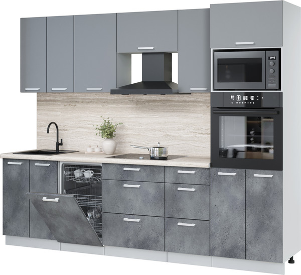 Кухонный гарнитур Интерлиния Мила Лайт 2.65-ПМ3 - фото