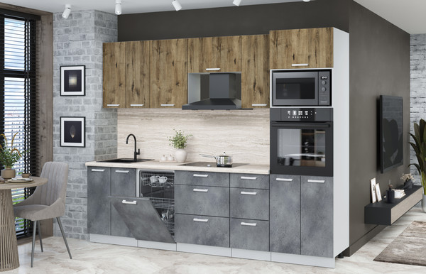 Кухонный гарнитур Интерлиния Мила Лайт 2.65-ПМ3