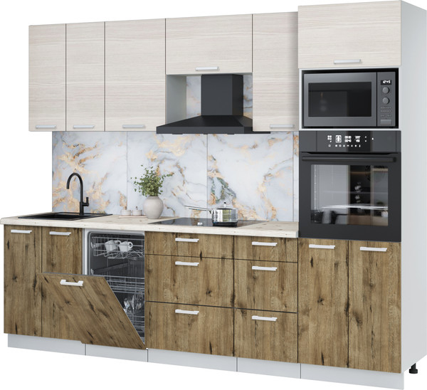 Кухонный гарнитур Интерлиния Мила Лайт 2.65-ПМ3 - фото