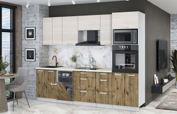 Кухонный гарнитур Интерлиния Мила Лайт 2.65-ПМ3