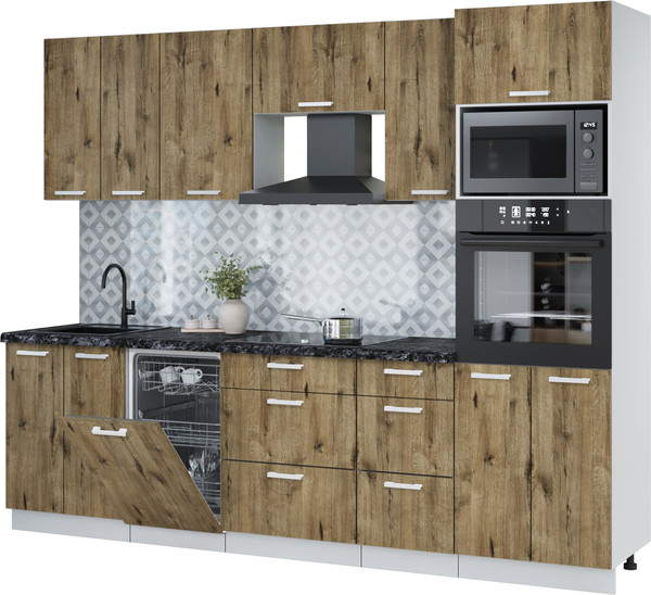 Кухонный гарнитур Интерлиния Мила Лайт 2.65-ПМ3 - фото