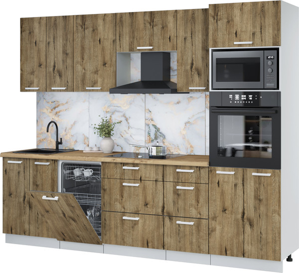 Кухонный гарнитур Интерлиния Мила Лайт 2.65-ПМ3 - фото