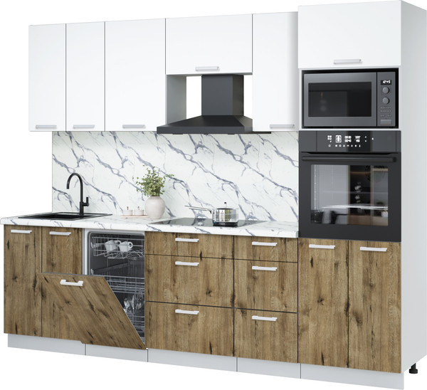 Кухонный гарнитур Интерлиния Мила Лайт 2.65-ПМ3 - фото