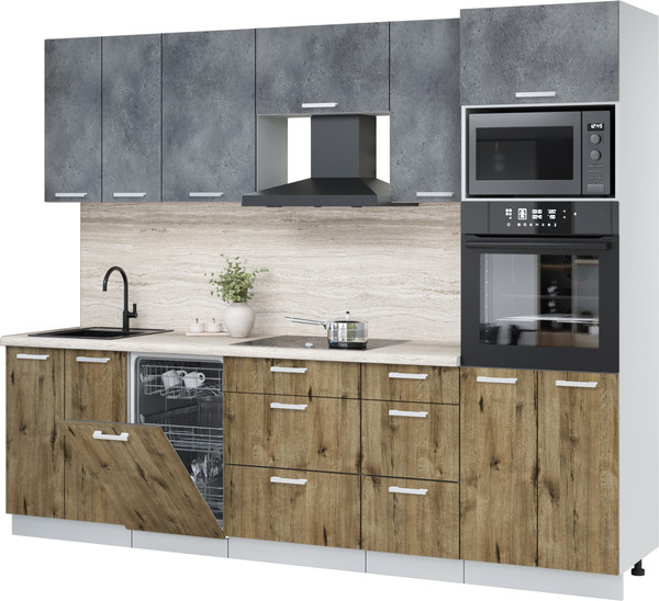 Кухонный гарнитур Интерлиния Мила Лайт 2.65-ПМ3 - фото