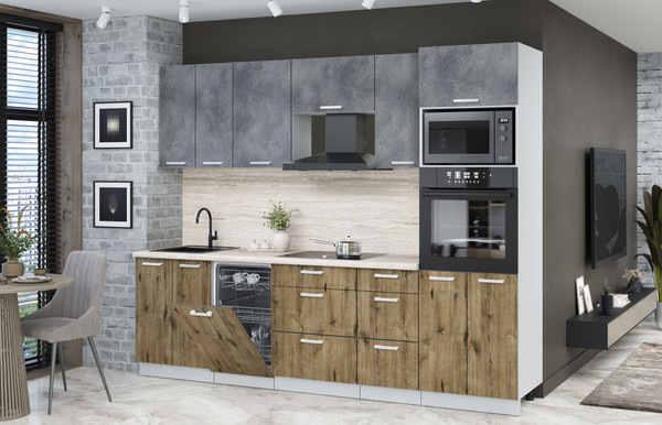 Кухонный гарнитур Интерлиния Мила Лайт 2.65-ПМ3