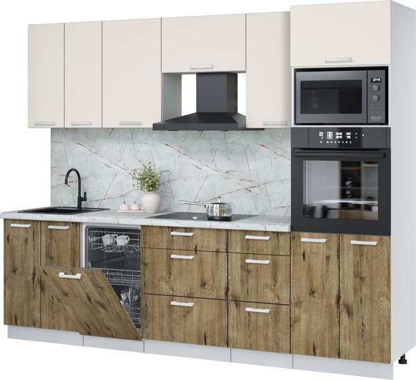 Кухонный гарнитур Интерлиния Мила Лайт 2.65-ПМ3 - фото