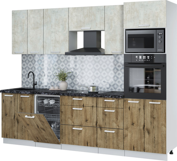 Кухонный гарнитур Интерлиния Мила Лайт 2.65-ПМ3 - фото