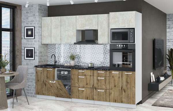 Кухонный гарнитур Интерлиния Мила Лайт 2.65-ПМ3