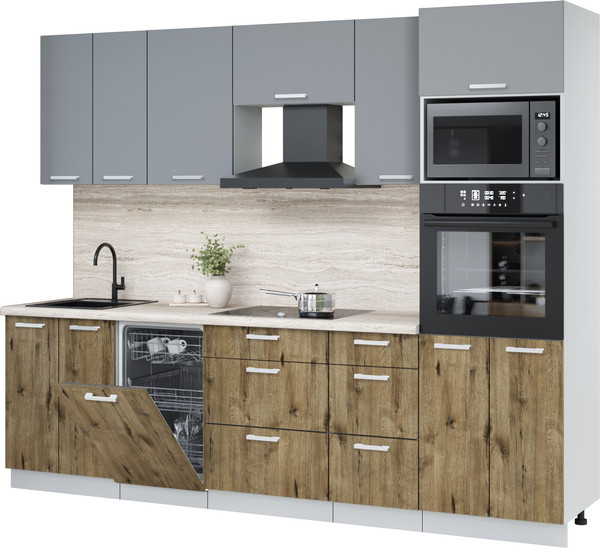 Кухонный гарнитур Интерлиния Мила Лайт 2.65-ПМ3 - фото