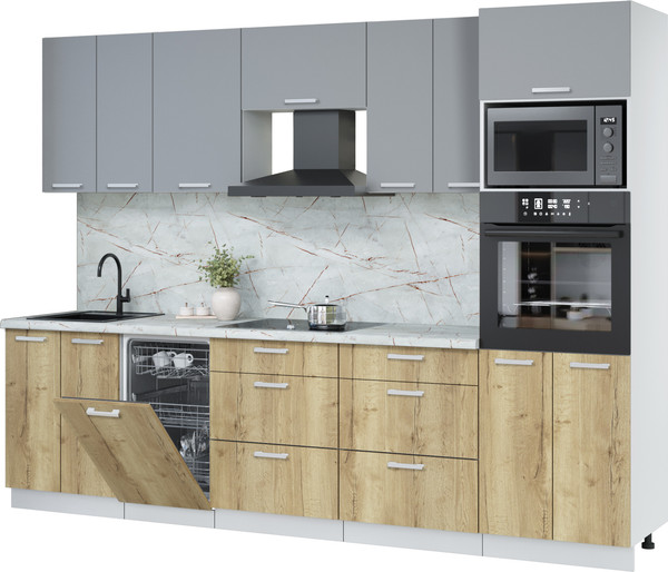 Кухонный гарнитур Интерлиния Мила Лайт 2.85-ПМ3 - фото