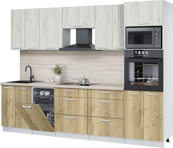 Кухонный гарнитур Интерлиния Мила Лайт 2.85-ПМ3 - фото