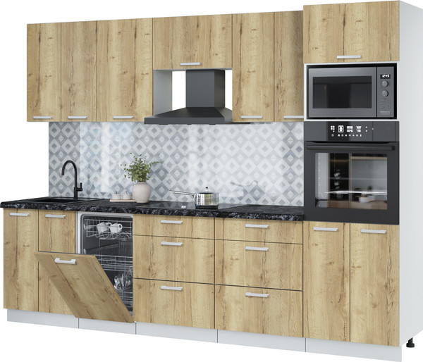 Кухонный гарнитур Интерлиния Мила Лайт 2.85-ПМ3 - фото