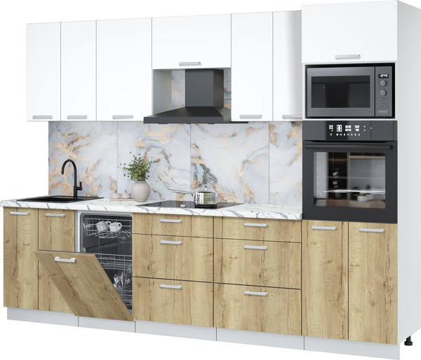 Кухонный гарнитур Интерлиния Мила Лайт 2.85-ПМ3 - фото