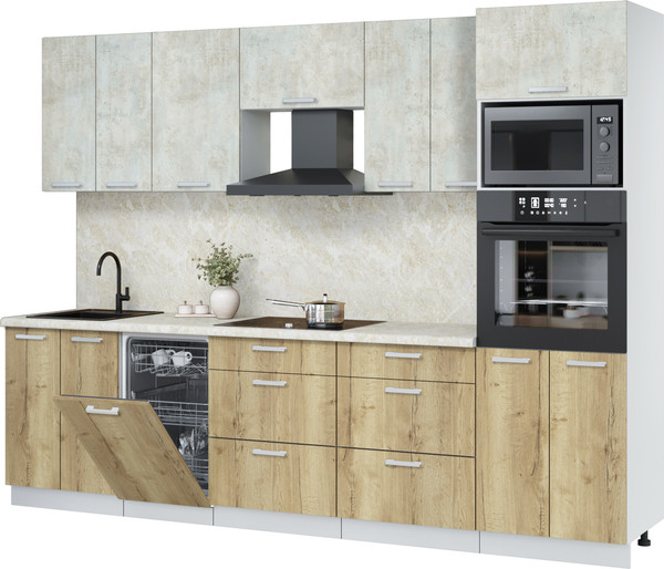 Кухонный гарнитур Интерлиния Мила Лайт 2.85-ПМ3 - фото