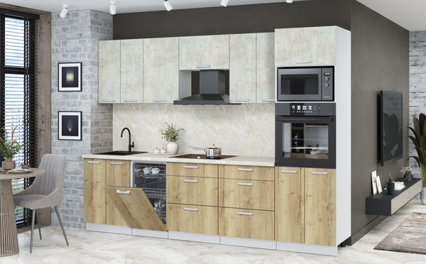 Кухонный гарнитур Интерлиния Мила Лайт 2.85-ПМ3