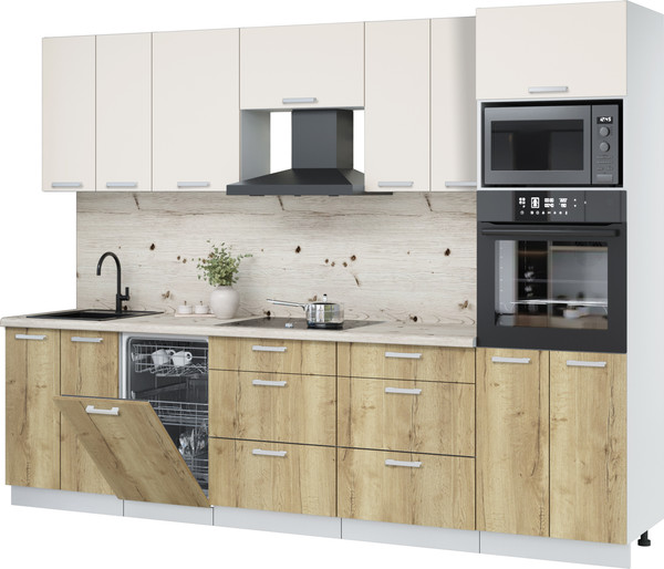 Кухонный гарнитур Интерлиния Мила Лайт 2.85-ПМ3 - фото