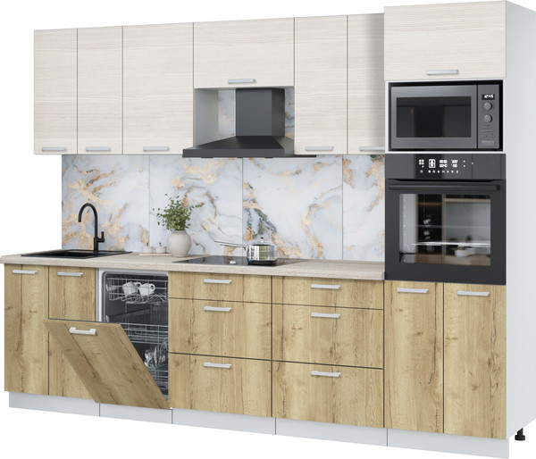 Кухонный гарнитур Интерлиния Мила Лайт 2.85-ПМ3 - фото