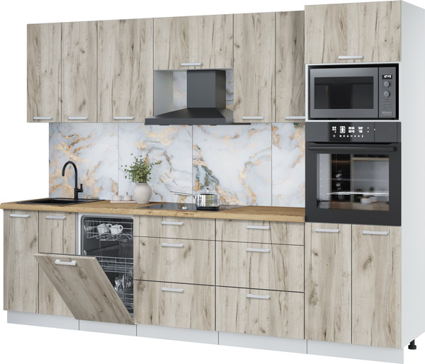 Кухонный гарнитур Интерлиния Мила Лайт 2.85-ПМ3 - фото