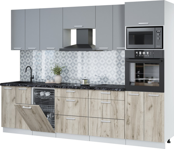 Кухонный гарнитур Интерлиния Мила Лайт 2.85-ПМ3 - фото