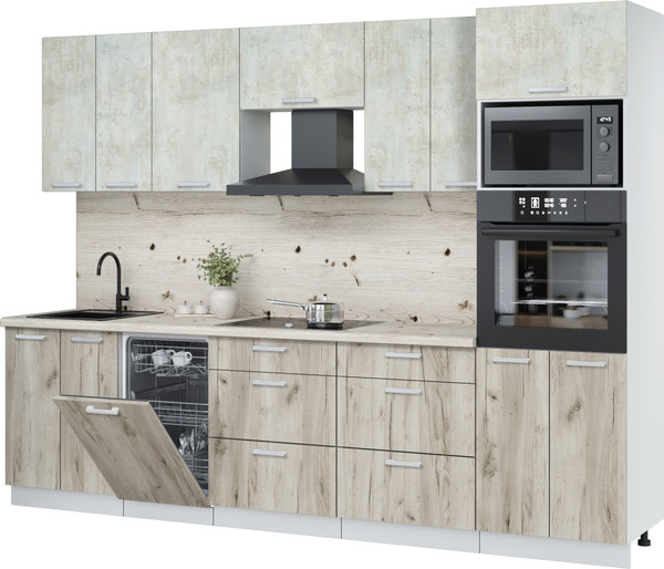 Кухонный гарнитур Интерлиния Мила Лайт 2.85-ПМ3 - фото