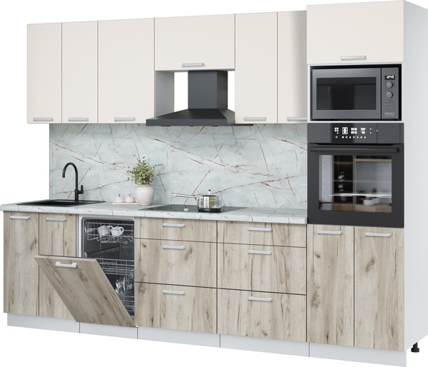 Кухонный гарнитур Интерлиния Мила Лайт 2.85-ПМ3 - фото