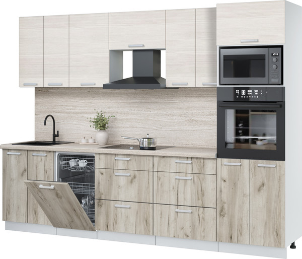 Кухонный гарнитур Интерлиния Мила Лайт 2.85-ПМ3 - фото