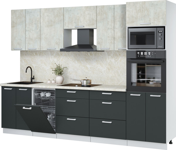 Кухонный гарнитур Интерлиния Мила Лайт 2.85-ПМ3 - фото