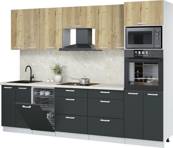 Кухонный гарнитур Интерлиния Мила Лайт 2.85-ПМ3 - фото