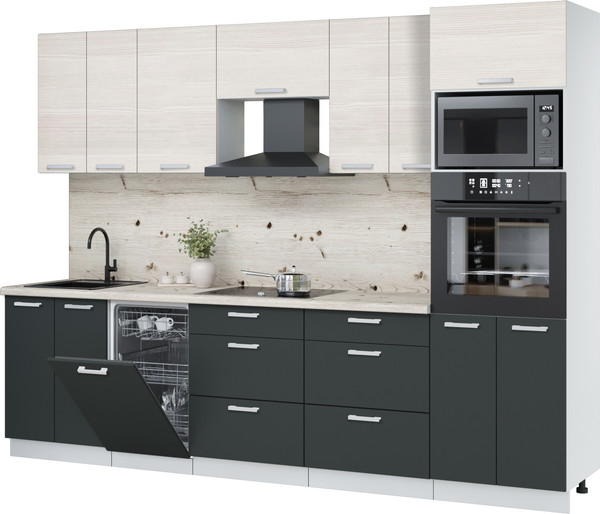 Кухонный гарнитур Интерлиния Мила Лайт 2.85-ПМ3 - фото