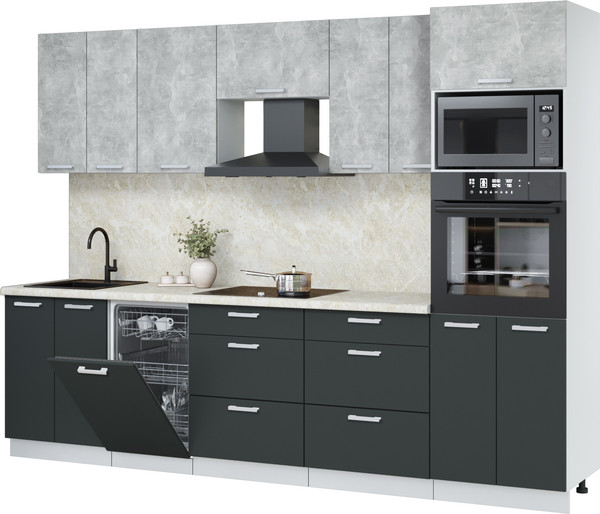 Кухонный гарнитур Интерлиния Мила Лайт 2.85-ПМ3 - фото