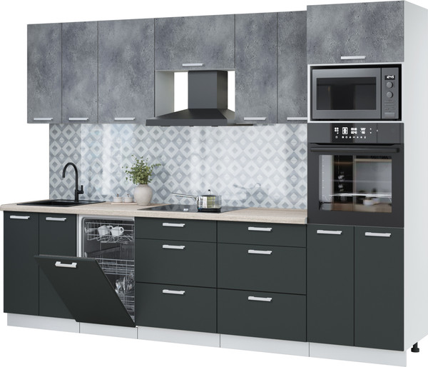 Кухонный гарнитур Интерлиния Мила Лайт 2.85-ПМ3 - фото