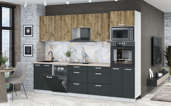 Кухонный гарнитур Интерлиния Мила Лайт 2.85-ПМ3