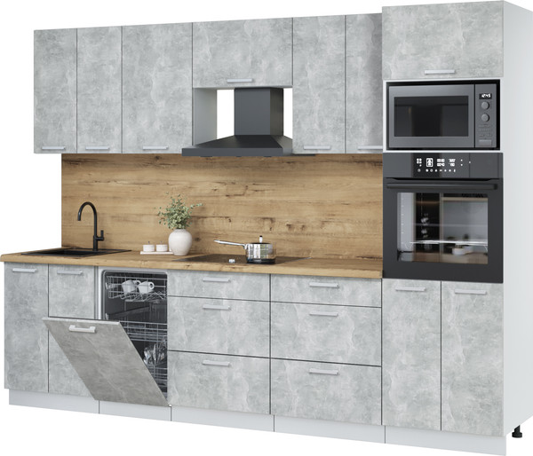 Кухонный гарнитур Интерлиния Мила Лайт 2.85-ПМ3 - фото