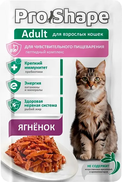 Влажный корм для кошек Pro Shape С чувствительным пищеварением с ягненком - фото