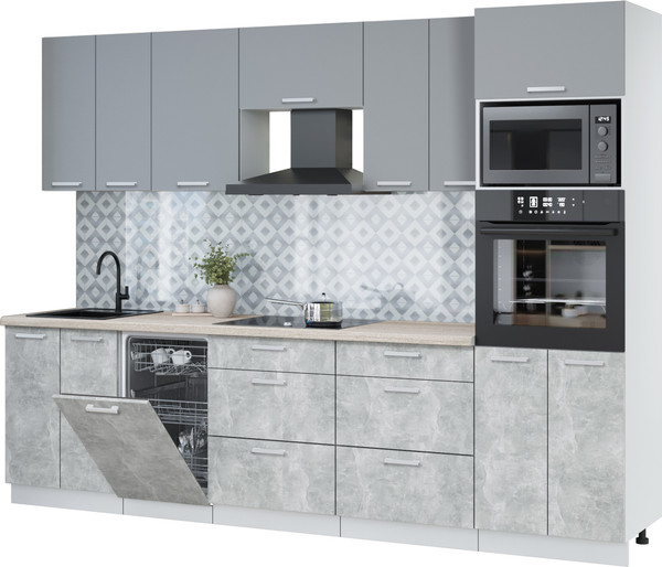 Кухонный гарнитур Интерлиния Мила Лайт 2.85-ПМ3 - фото