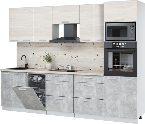 Кухонный гарнитур Интерлиния Мила Лайт 2.85-ПМ3 - фото