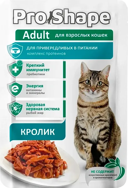 Влажный корм для кошек Pro Shape Для привередливых в питании с кроликом - фото