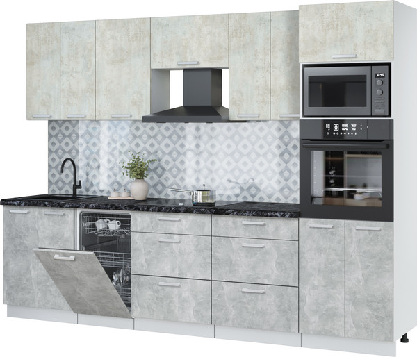 Кухонный гарнитур Интерлиния Мила Лайт 2.85-ПМ3 - фото