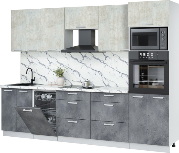 Кухонный гарнитур Интерлиния Мила Лайт 2.85-ПМ3 - фото